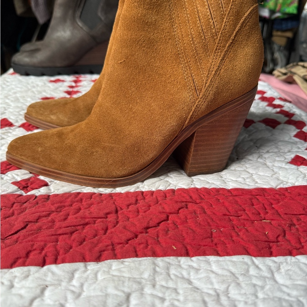 Alva Suede booties by Marc Fisher
